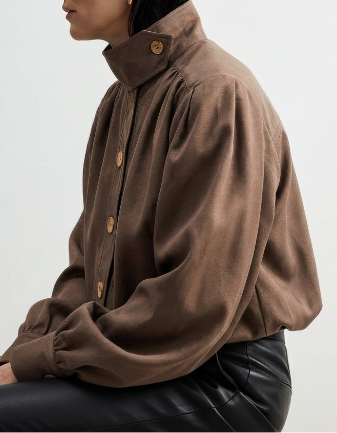 Ruched Bomber Jacket