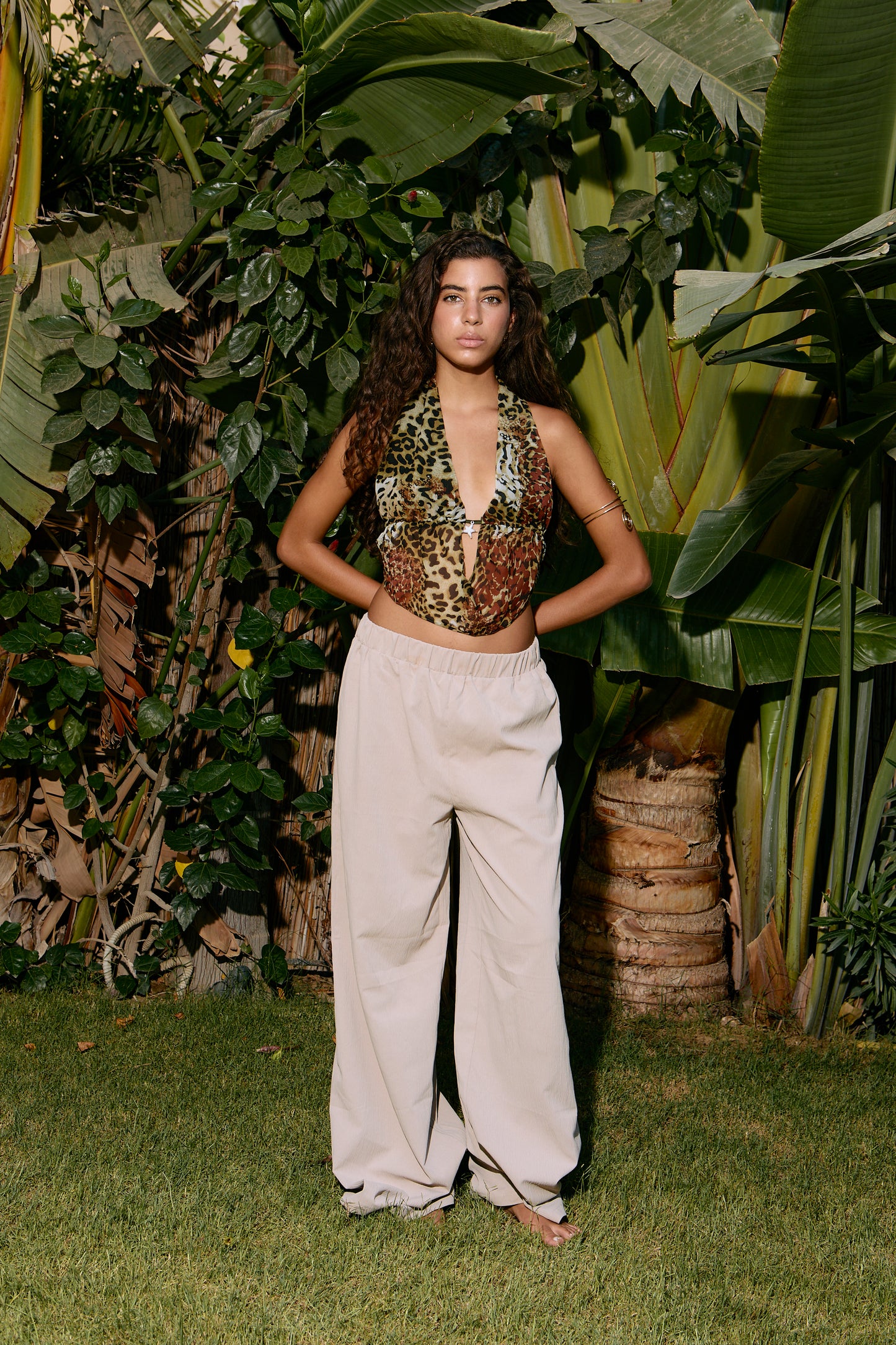 The Drop Front Top in Dusky Leopard