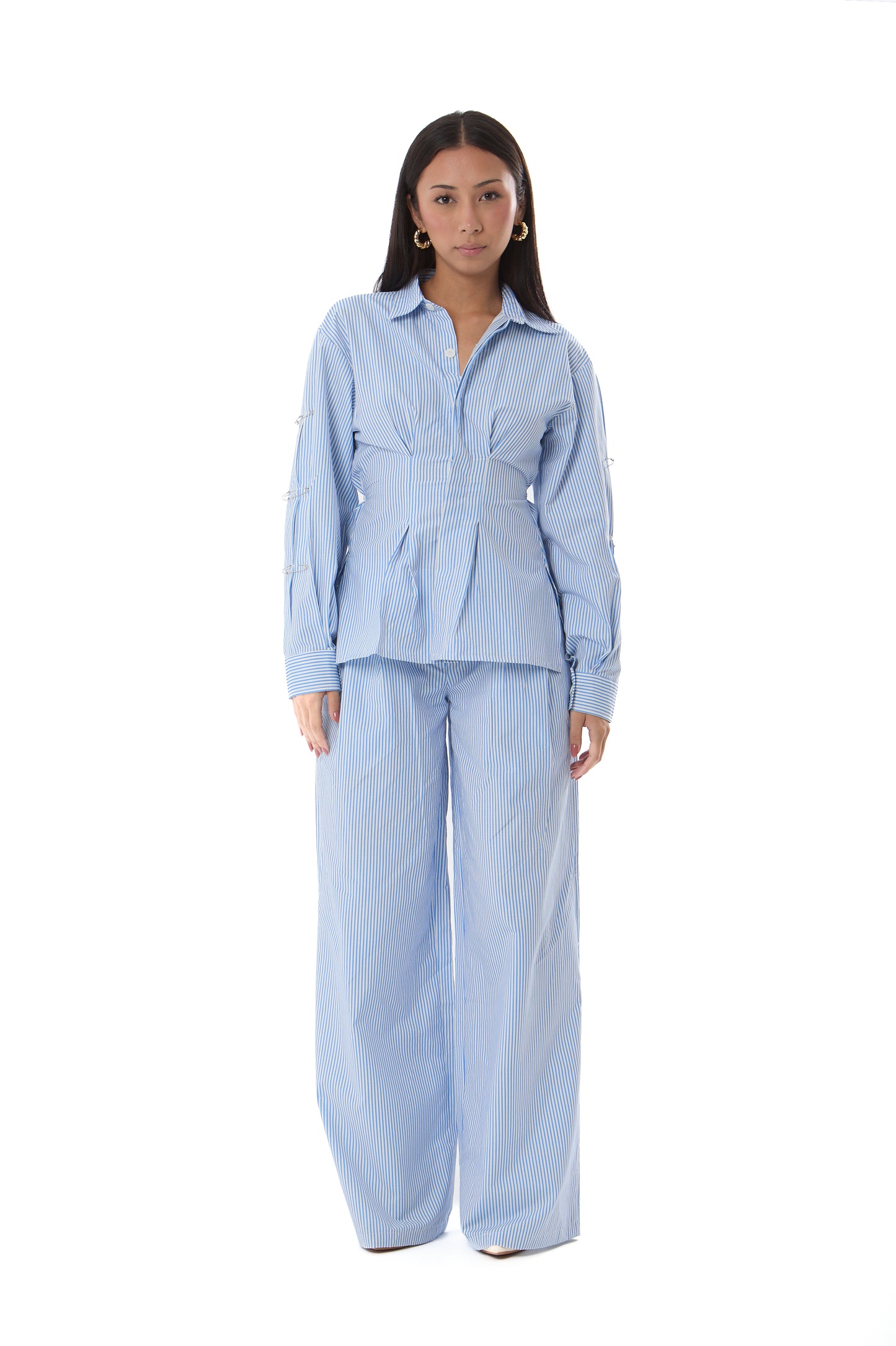 Side Pin Shirt in Blue