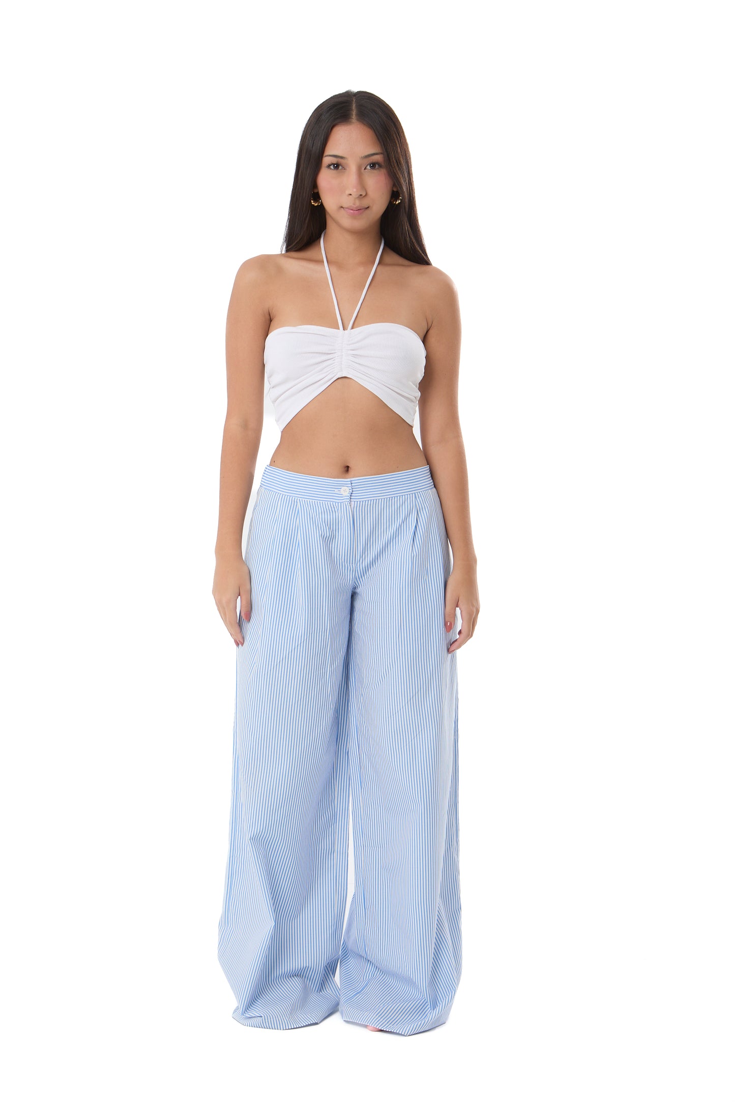 Low Rise Stripe Baggy Pants