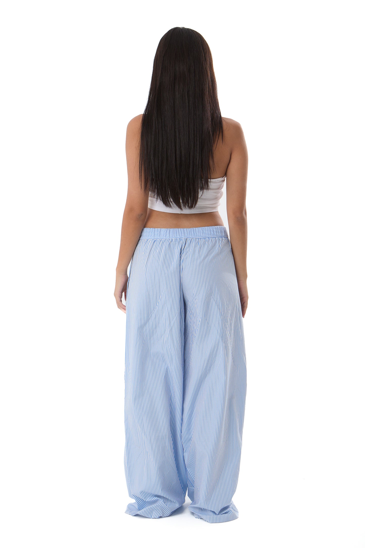 Low Rise Stripe Baggy Pants