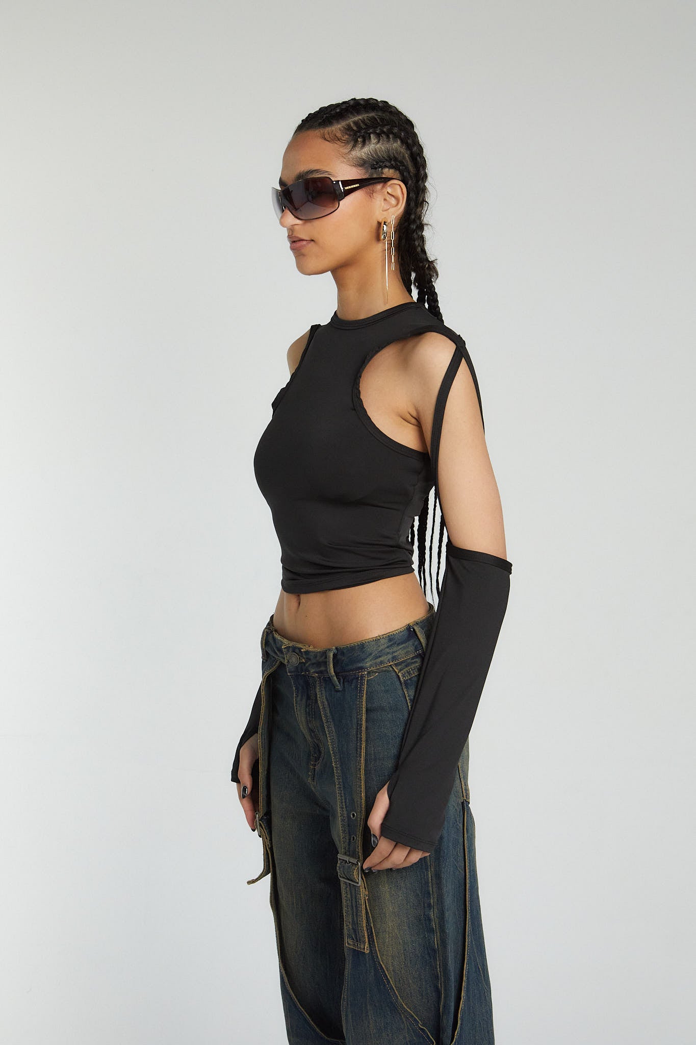 Strappy Racer Top in Black