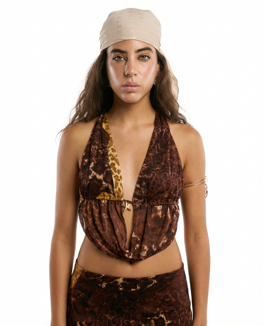 The Drop Front Top in Burnt Leopard