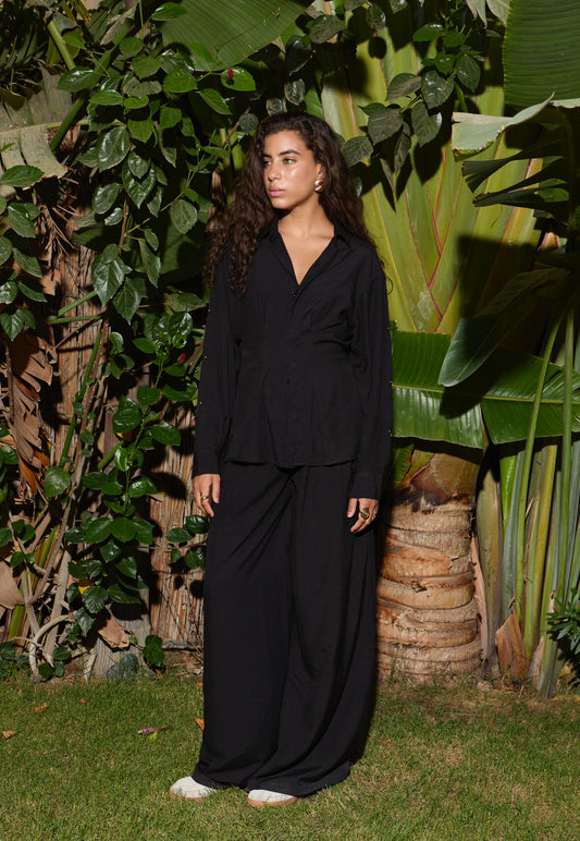 Low Rise Pants in Black