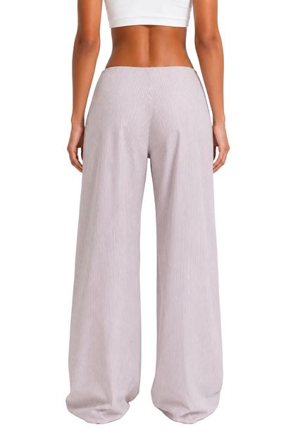 Foldover Pinstripe Trousers