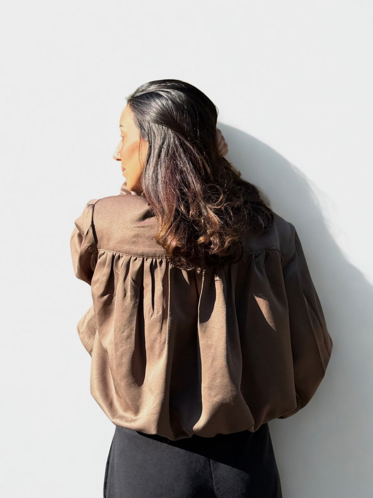 Ruched Bomber Jacket