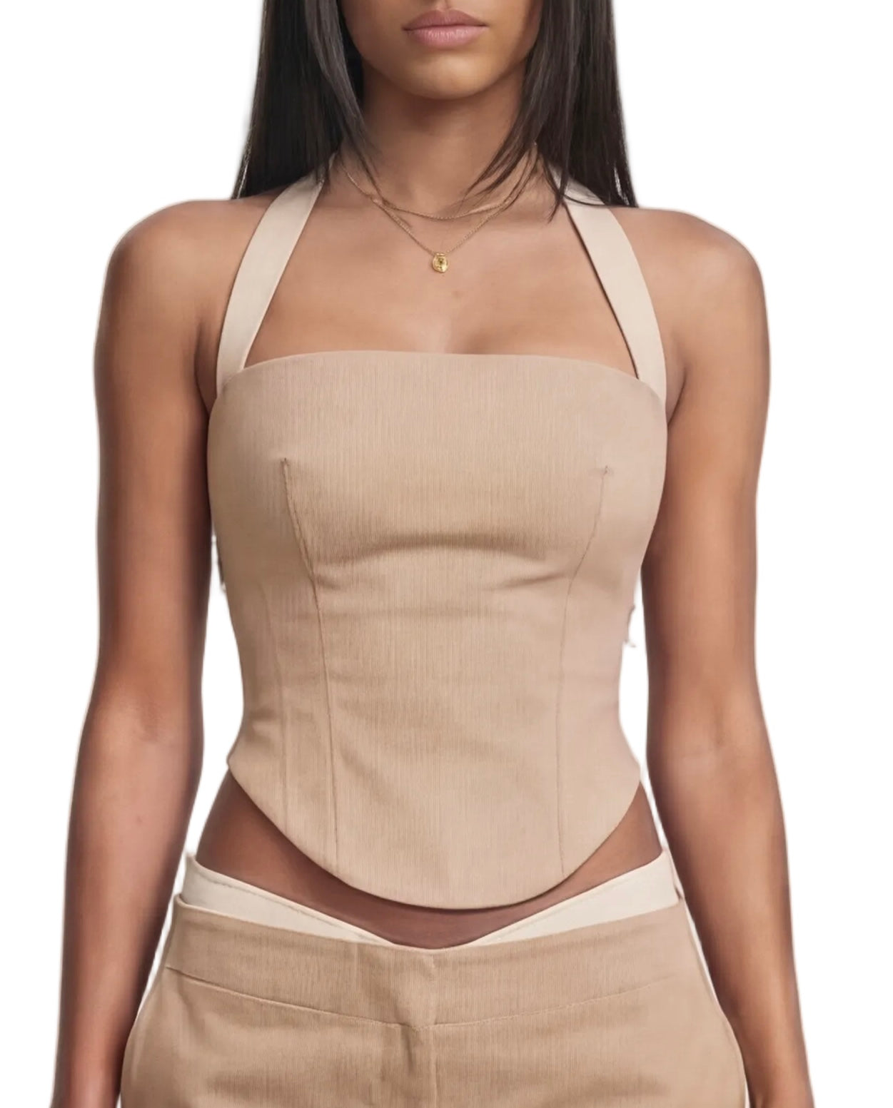 Contrast Set in Beige & White