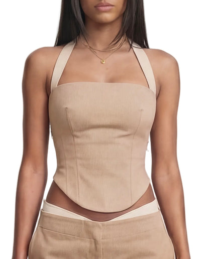 Contrast Set in Beige & White