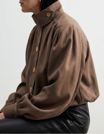 Ruched Bomber Jacket