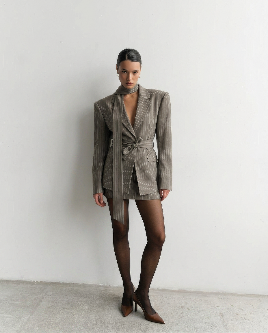 Pinstripe Blazer Set