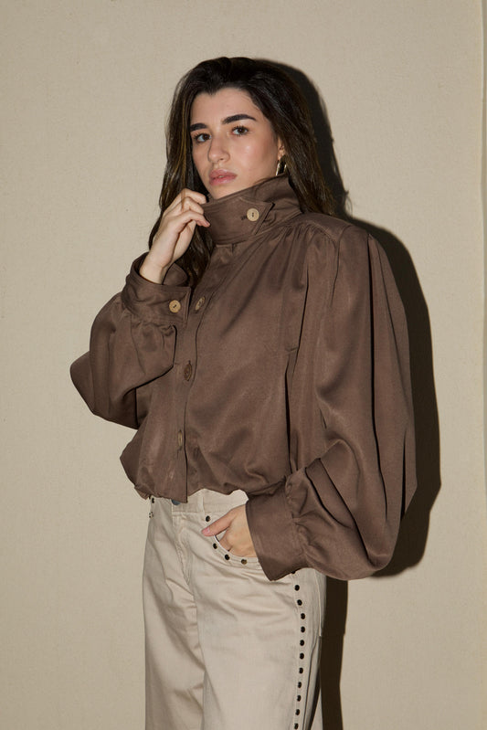 Ruched Bomber Jacket
