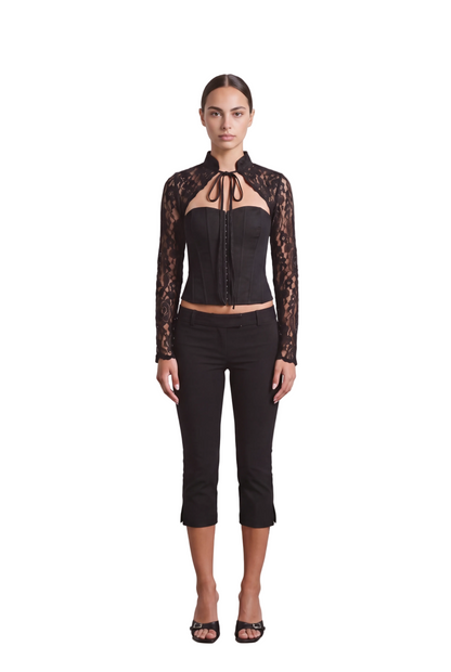 Detachable Lace Sleeve Corset