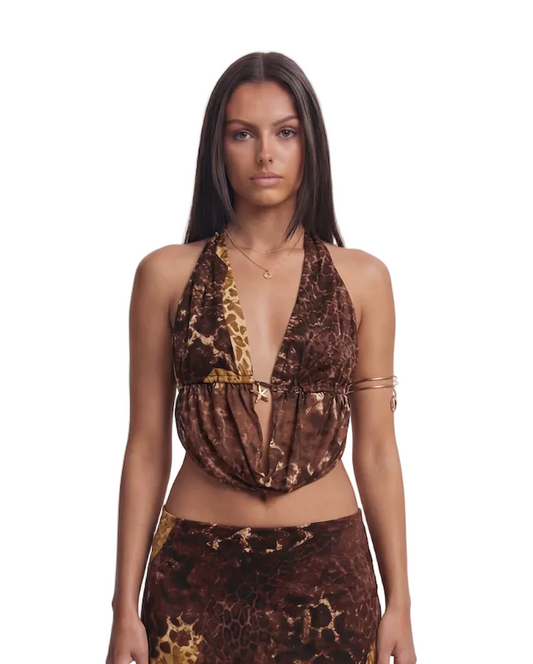 The Drop Front Top in Burnt Leopard