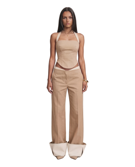 Contrast Set in Beige & White