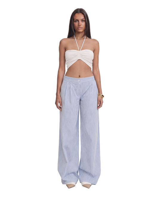 Low Rise Stripe Baggy Pants